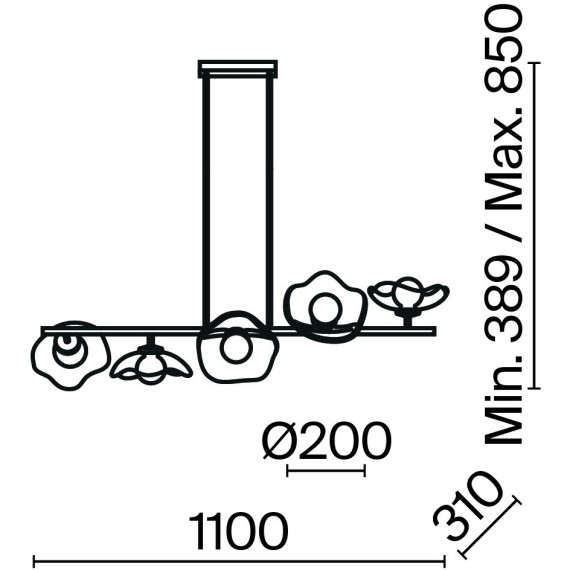Подвесной светильник Maytoni MOD207PL-05BS