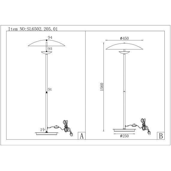 SL6502.205.01 Торшер ST-Luce Золотистый,Черный/Золотистый LED 1*13W 3000K ARMONICO