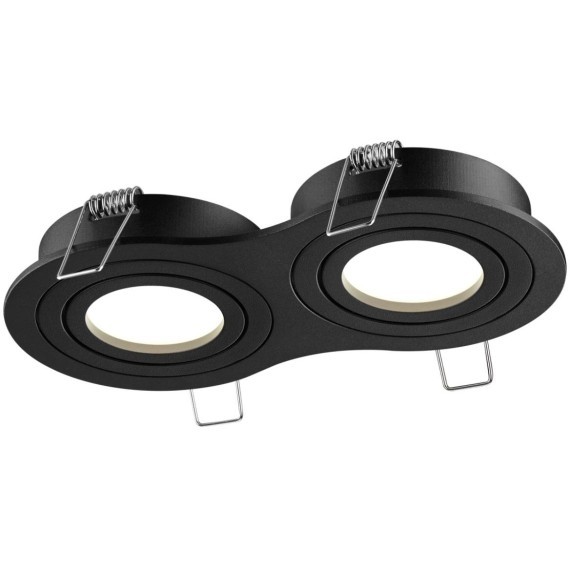 371024 Черный двойной встраиваемый светильник 2x92мм с поворотными лампами GU10 2x50W 220-240V IP20 Novotech MORUS