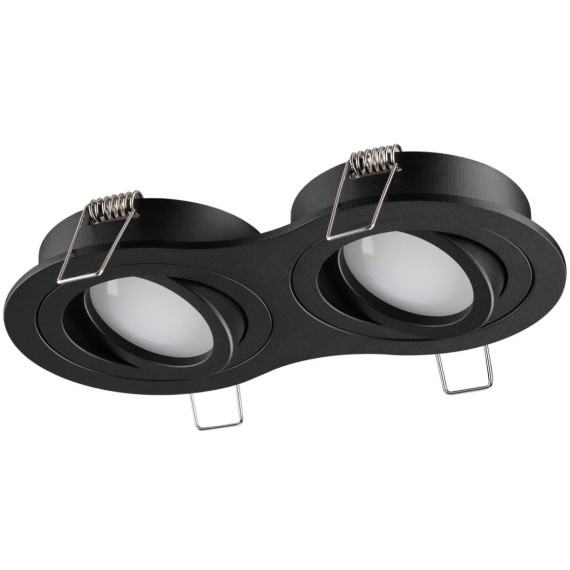 371024 Черный двойной встраиваемый светильник 2x92мм с поворотными лампами GU10 2x50W 220-240V IP20 Novotech MORUS