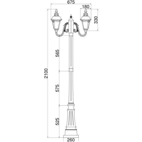 Уличный наземный светильник Maytoni O028FL-03BZ Goiri IP44 под лампы 2xE27 60W
