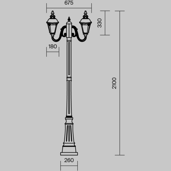 Уличный наземный светильник Maytoni O028FL-03BZ Goiri IP44 под лампы 2xE27 60W