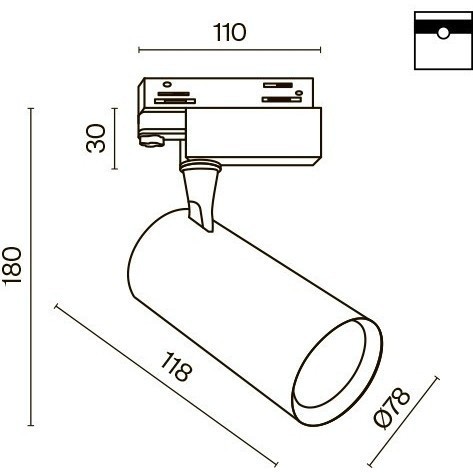 Трековый светильник трехфазный 220V светодиодный Vuoro TR029-3-10W3K-M-B