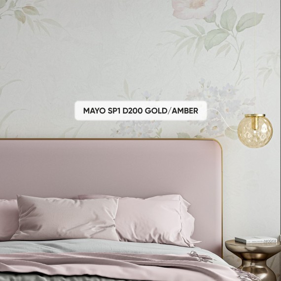 Светильник подвесной Crystal Lux MAYO SP1 D200 GOLD/AMBER