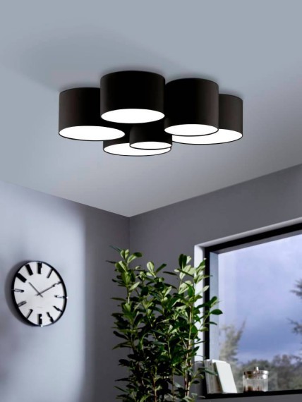 99509 EGLO PASTORE 2 Потолочный светильник с шестью лампами E27, 240Вт, белый, ткань, металл