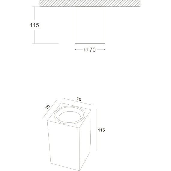 Накладной потолочный светильник Maytoni C011CL-01B FOCUS под лампу 1xGU10 50W