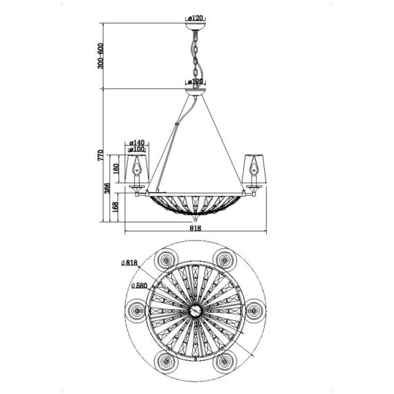Подвесная люстра хрустальная Pantheon H021PL-06CH