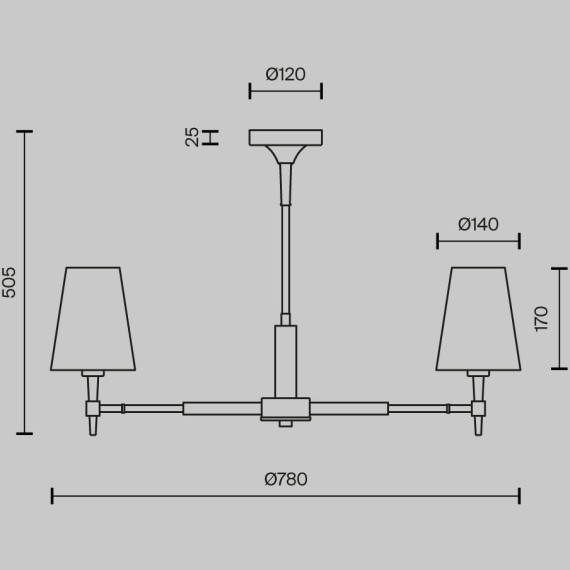 Люстра потолочная Maytoni H001CL-05BS Zaragoza под лампы 5xE14 40W