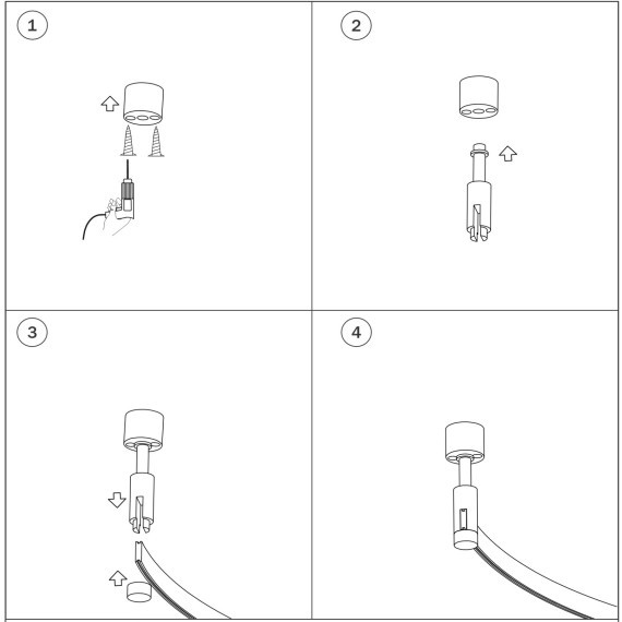 Крепление отступное 118мм к потолку или на стену, без подвода питания Due Hermes Lightstar 510187