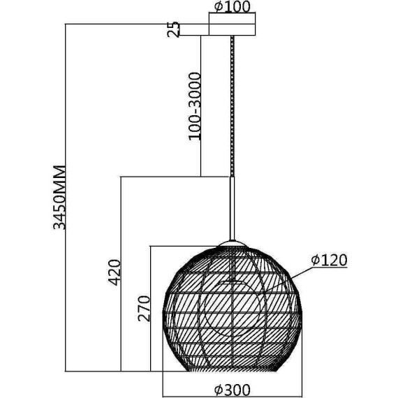 Подвесной светильник Maytoni MOD204PL-01BG1