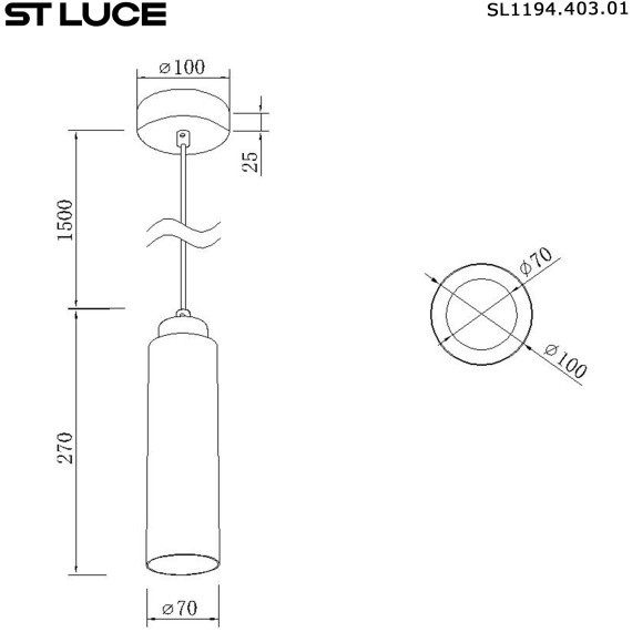 SL1194.403.01 Светильник подвесной ST-Luce Черный/Бежевый GU10 1*5W 4000K EARTHY