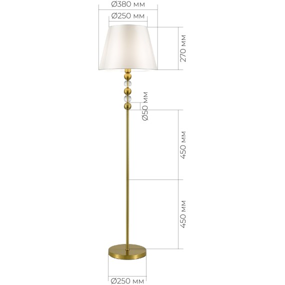 SL2003.305.01 Светильник напольный ST-Luce латунь/белый E27 1*40W AURORA