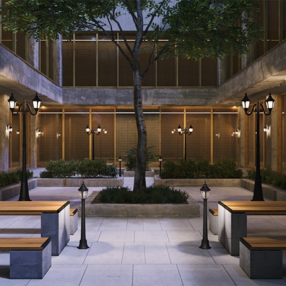 Уличный наземный светильник Maytoni O028FL-01BZ Goiri IP44 под лампу 1xE27 60W