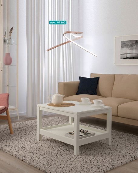 97362 Светодиодный подвес PALOZZA, 2х11W(LED), L705, B315, H1100, 2х1500lm, алюминий, розовое золото /