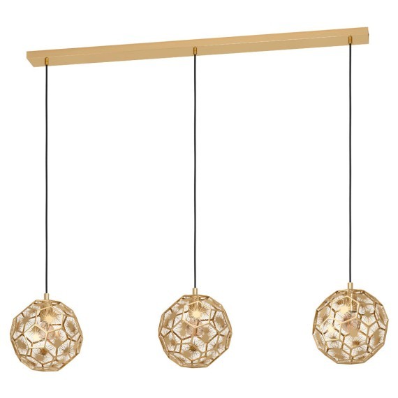 39757 SKOURA Подвесной светильник с тремя лампами E27, 180Вт, винтаж, латунь