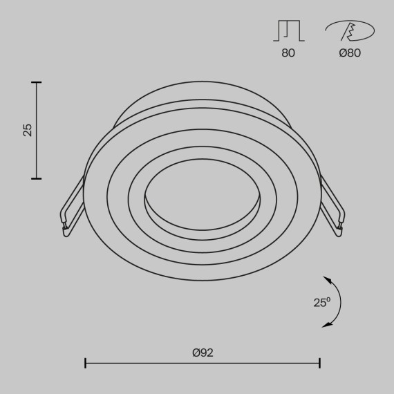 Встраиваемый светильник Maytoni DL023-2-01S Atom под лампу 1xGU10 50W