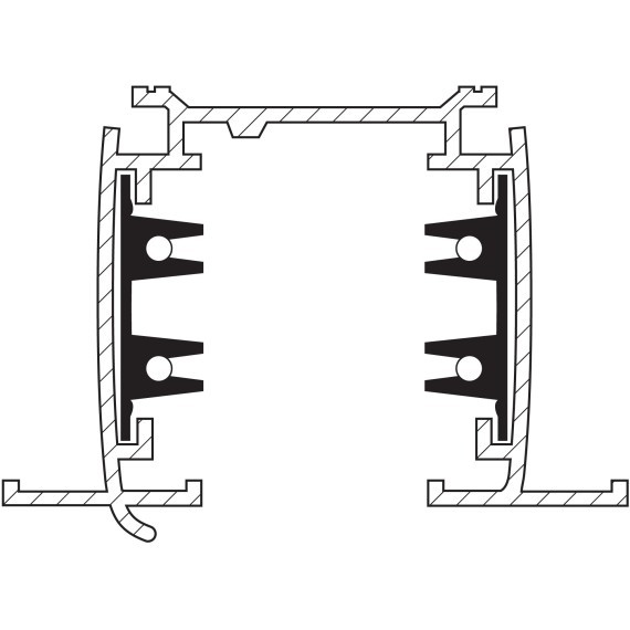 Трек четырехконтактный 3-фазный встраиваемый со стыковочными пазами (круглые медные жилы) 2м Quattro Lightstar 503025-R