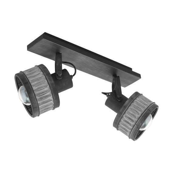 43445 TURROCK Настенно-потолочный светильник 2xE27, 56Вт, L575 B160 H310, сталь, серая патина