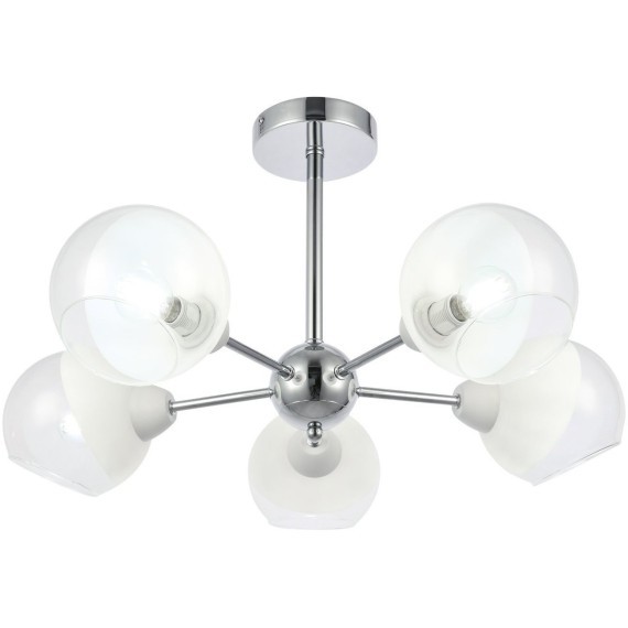 SLE102702-05 Светильник потолочный Хром/Прозрачный, Матовый никель E14 5*40W GIORTE