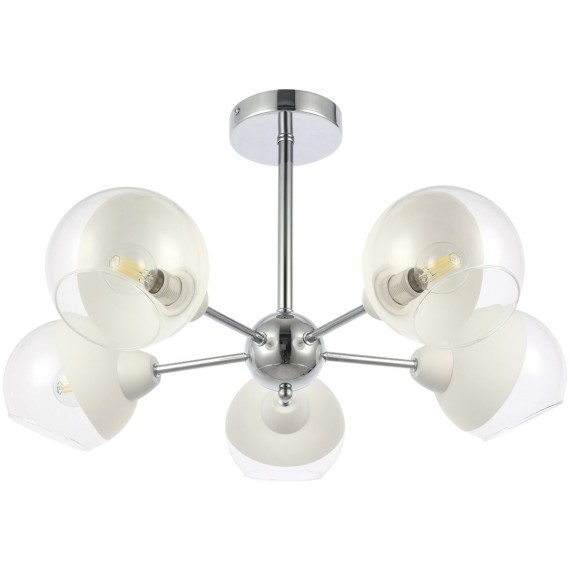 SLE102702-05 Светильник потолочный Хром/Прозрачный, Матовый никель E14 5*40W GIORTE