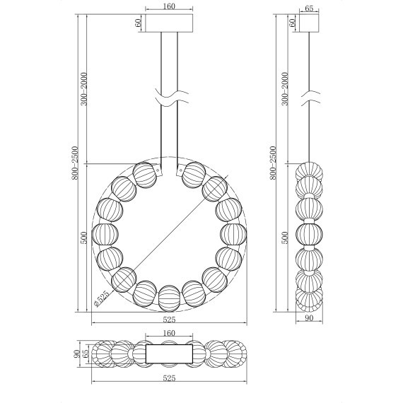 Подвесной светильник Amulet MOD555PL-L23CH4K