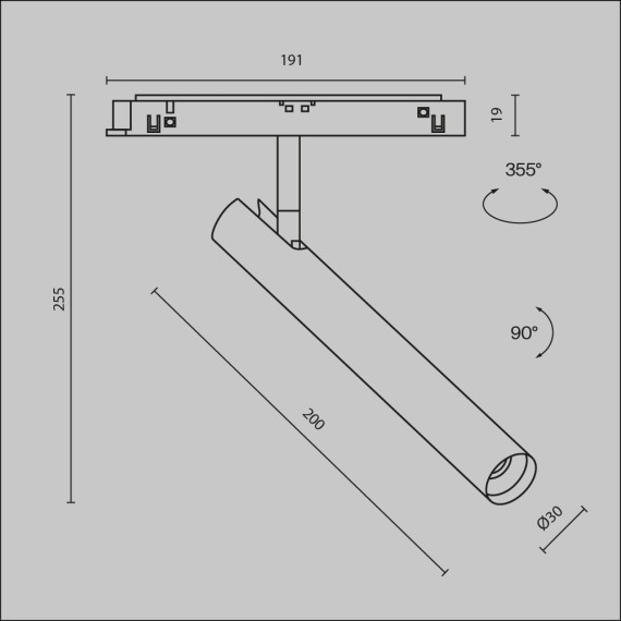 TR141-2-6W4K-M-BS Трековый магнитный светодиодный светильник Maytoni Exility CRI90+ 4000К 290Лм 36° 6Вт