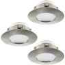 95823 Комплект светодиодных встраиваемых светильников PINEDA, 3х6W(LED), ?78, IP44, пластик, никель матовы