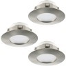 95823 Комплект светодиодных встраиваемых светильников PINEDA, 3х6W(LED), ?78, IP44, пластик, никель матовы