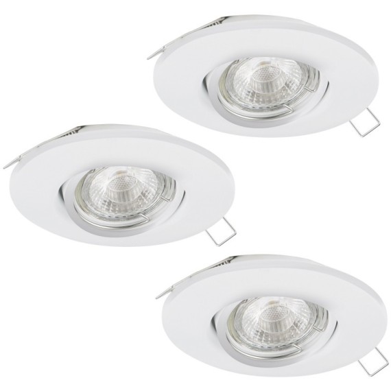 95357 Комплект светодиодных встраиваемых светильников TEDO пошагово димм., 3х5W(GU10), ?80, алюминий, белы