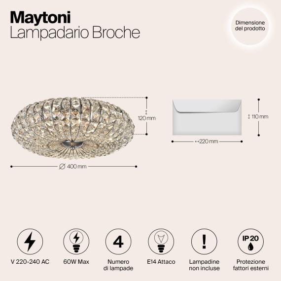 Люстра хрустальная Maytoni DIA902-04-N Broche под лампы 4xE14 60W