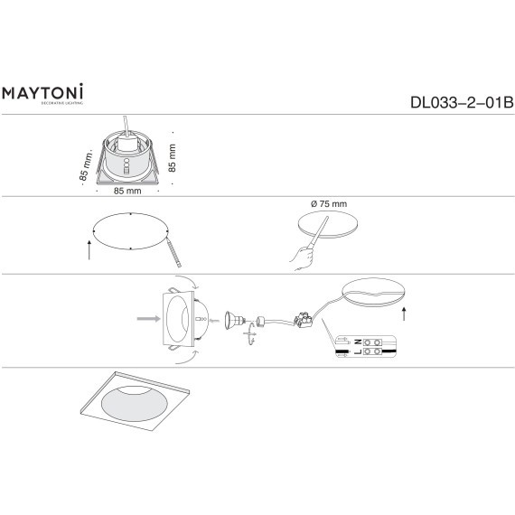 Встраиваемый влагозащищенный светильник для ванной Technical DL033-2-01B