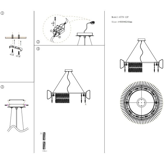 Хрустальная подвесная золотая люстра в виде кольца Favourite 4779-10P