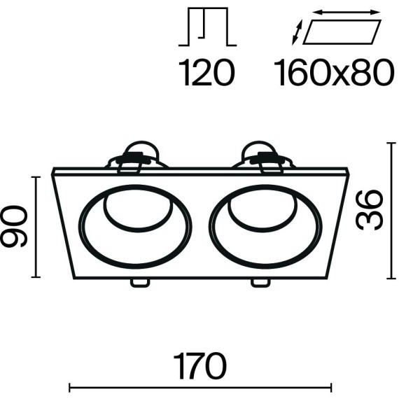 Встраиваемый светильник Technical DL033-2-02W