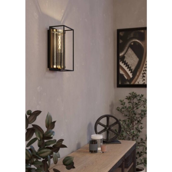 43789 Бра (настенный светильник) NOHALES, 1X40W (E27), H320, сталь, черный, латунь