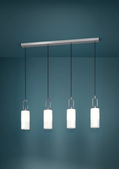 390129 MAJANA Люстра потолочная с 4 лампами E27, хромированный/белый, металл/стекло