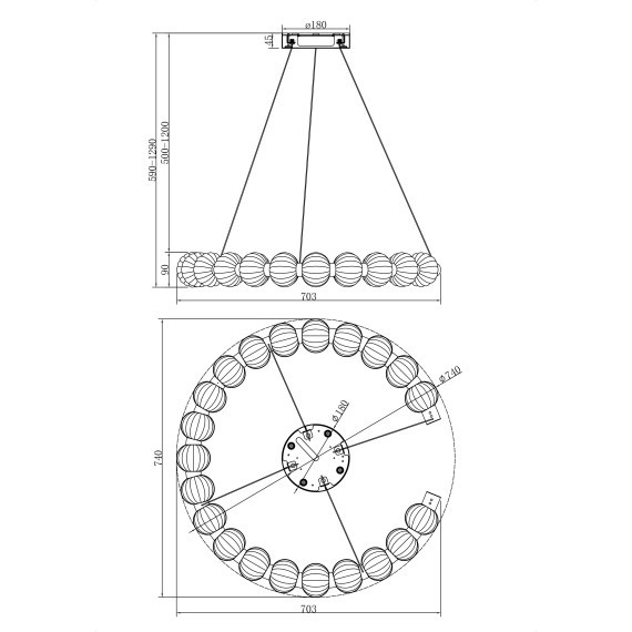 Подвесной светильник Amulet MOD555PL-L26CH4K