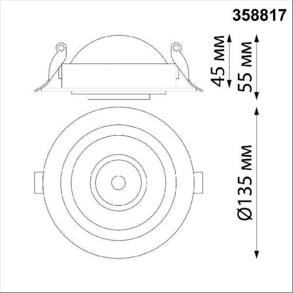 Встраиваемый светильник Novotech 358817 GESSO светодиодный LED 18W