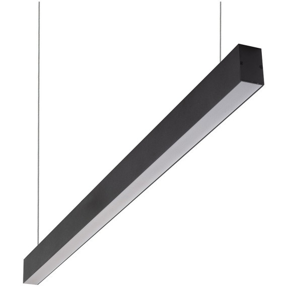DK9124-BK Линейный черный светодиодный влагозащищенный светильник 125см, накладной/подвесной, тросы 2м в компл. 30Вт 2600Лм 4000К 120° CRI90 RAL9005 IP44 DENKIRS HALS