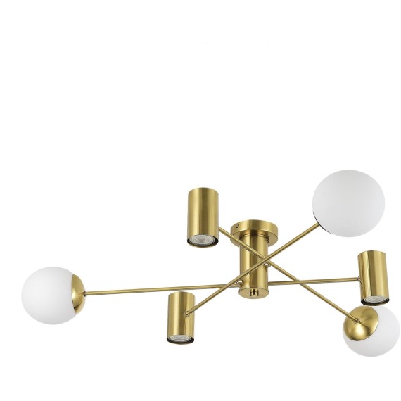 SLE1105-302-06 Светильник потолочный Латунь/Белый GU10+E27 3+3*5+60W RAITO