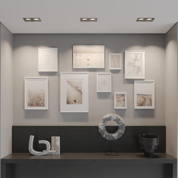 371008 Черный двойной встраиваемый в ГКЛ спот с 2 лампами GX53 макс 12Вт и антибликовыми фильтрами Novotech GEMINI WIR