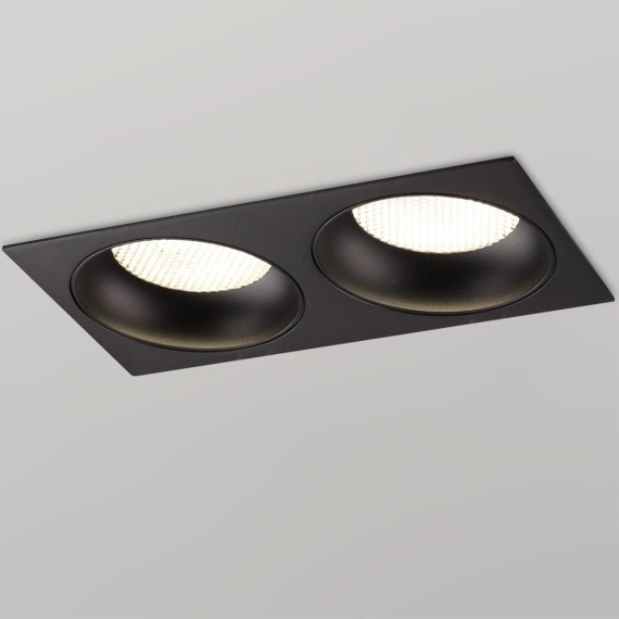371008 Черный двойной встраиваемый в ГКЛ спот с 2 лампами GX53 макс 12Вт и антибликовыми фильтрами Novotech GEMINI WIR
