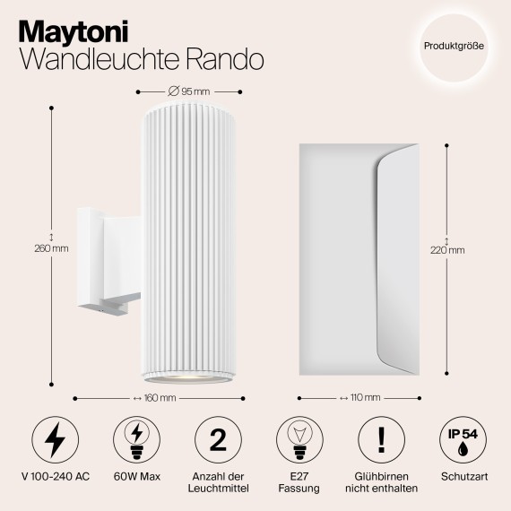 Архитектурная подсветка Rando O419WL-02W IP54