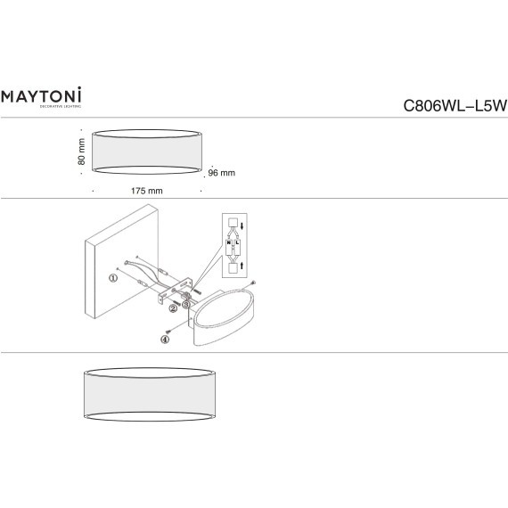 Настенный светильник Technical C806WL-L5W