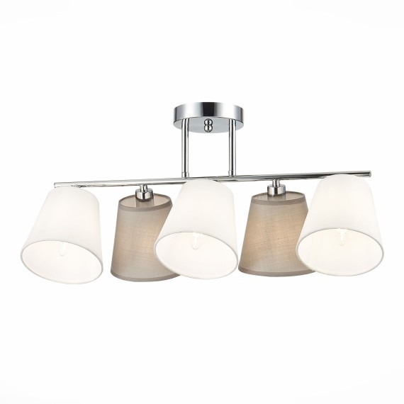 SLE300402-05 Светильник потолочный Хром/Белый, Серый E14 5*40W PRATO