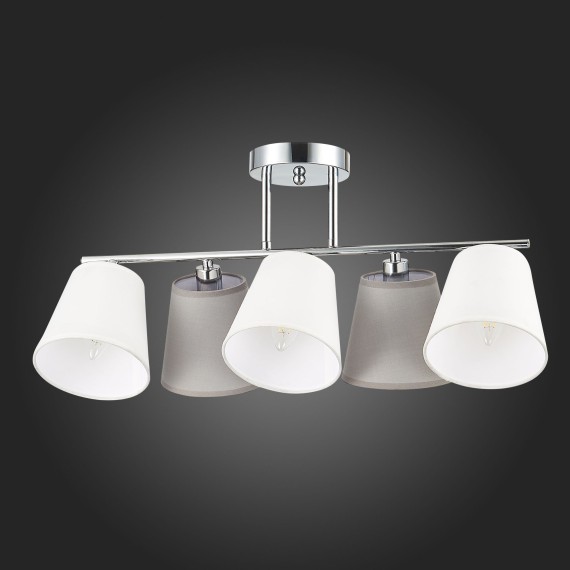 SLE300402-05 Светильник потолочный Хром/Белый, Серый E14 5*40W PRATO