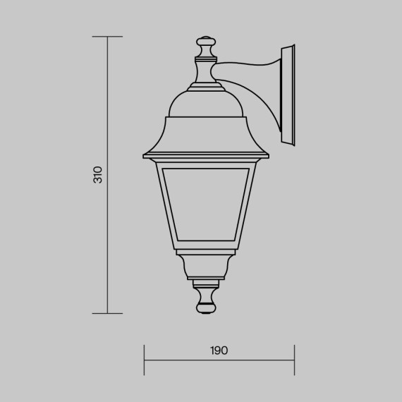 Уличный настенный светильник Maytoni O003WL-01B Abbey Road IP44 под лампу 1xE27 60W