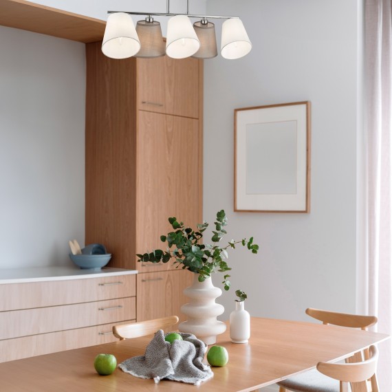 SLE300403-05 Светильник подвесной Хром/Белый, Серый E14 5*40W PRATO