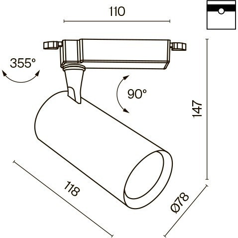Однофазный двужильный светодиодный трековый светильник Maytoni Unity TR003-1-10W4K-W-W Vuoro 4000К 882Лм CRI90+ 60° 10Вт