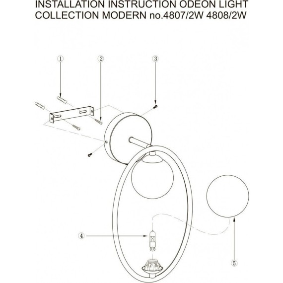 Бра Odeon Light 4808/2W SLOTA под лампы 2xG9 2*40W