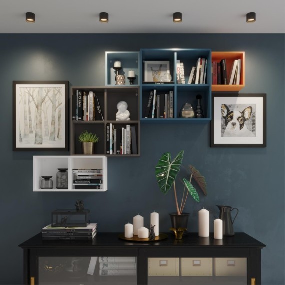 371010 Черный круглый накладной светильник с лампой GX53 макс 12Вт и антибликовым фильтом Novotech GEMINI